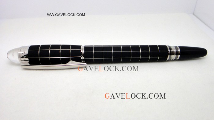 Copy Mont Blanc Starwalker Pen Metal & Black Rubber Rollerball Pen